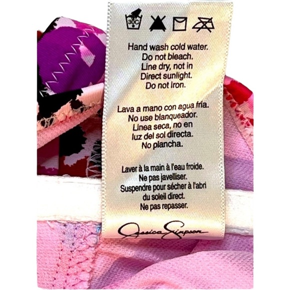 Jessica Simpson Swim Top,  Floral-Print, Adjustable Strings, Size Medium, NWOT - Picture 8 of 8